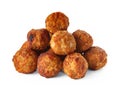 fried chicken meatballs isolated on white background Royalty Free Stock Photo