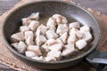 Fried chicken pieces on the pan with vegetable oil Royalty Free Stock Photo