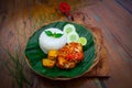 Fried chicken with red chilli sauce