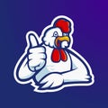 Fried chicken restaurant mascot logo template Royalty Free Stock Photo