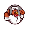 Fried chicken restaurant mascot logo template Royalty Free Stock Photo