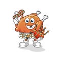 fried chicken scottish with bagpipes vector. cartoon character