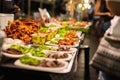 Fried Chicken Stall In Thai Market Royalty Free Stock Photo