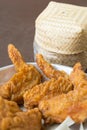 Fried Chicken and sticky rice Royalty Free Stock Photo