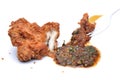 fried Chicken with Thai Herb Royalty Free Stock Photo