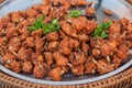 Fried Chicken with Thai Herb. Royalty Free Stock Photo