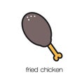 fried chicken. Vector illustration decorative design Royalty Free Stock Photo