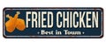 Fried chicken vintage rusty metal sign