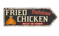 Fried chicken vintage rusty metal sign