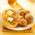 Fried chicken and waffles meal Royalty Free Stock Photo