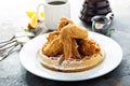 Fried chicken and waffles Royalty Free Stock Photo