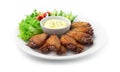 Fried Chicken Wing Thai Food dish style Served Cheesy Mayonage Royalty Free Stock Photo