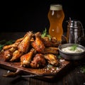 Phoenician Art Inspired Chicken Wings With Berliner Weisse