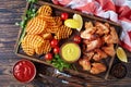 Fried chicken wings, Crispy Potato fries