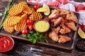 Fried chicken wings, Crispy Potato fries