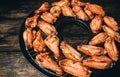 Fried chicken wings on a grill Royalty Free Stock Photo