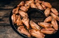 Fried chicken wings on a grill Royalty Free Stock Photo