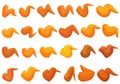 Fried chicken wings icons set cartoon . Roast spicy Royalty Free Stock Photo