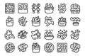 Fried chicken wings icons set outline vector. Roast spicy Royalty Free Stock Photo