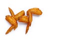 Fried chicken wings on white background Royalty Free Stock Photo