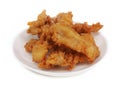 fried chicken wings on white dish Royalty Free Stock Photo