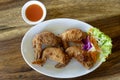 Fried chicken wings in a white dish Royalty Free Stock Photo