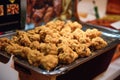 Fried Chickens At Street Market Stall in Asia Royalty Free Stock Photo