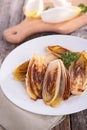 Fried chicory and herb Royalty Free Stock Photo