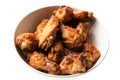 Fried chiken wings on plate Royalty Free Stock Photo