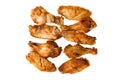 Fried chiken wings on white Royalty Free Stock Photo