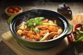 Chilly chicken onion Hot pot