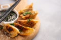 Fried Chinese dumpling called Gyoza, kind of asian food Royalty Free Stock Photo