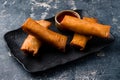 Asian food Fried spring rolls with vegetables Royalty Free Stock Photo