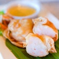 Fried Chinese Traditional Shrimp in rolls Royalty Free Stock Photo
