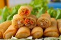 Fried Chinese Traditional Spring rolls food Royalty Free Stock Photo