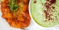 Fried cod fish in batter with cucumber and yoghurt dip, detail Royalty Free Stock Photo