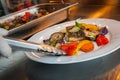 Fried cod with vegetables Royalty Free Stock Photo