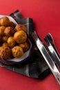 Fried colombian potatoes from a basket