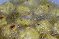 Fried cook of Batate Vade, Batate Vadey, Fried Dhal Beans Cake or Kuih Vadey closeup. Indian traditional food