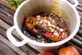 fried crab with black pepper sauce. Royalty Free Stock Photo