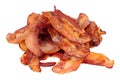 Fried Crispy Bacon Rashers Isolated On White Royalty Free Stock Photo