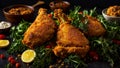 Fried crispy chicken legs meat nutrition