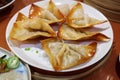 Fried Crispy Chinese Wontons Dumplings Generative AI