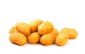 Fried crispy round chicken nuggets