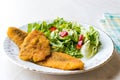 Fried Crispy Sardine Fish Plate with Salad / Seafood Sardalya Royalty Free Stock Photo