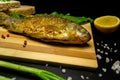 Fried crucians in a pan. Cooking fried fish. A dish of fried crucian carp. Tasty river fish