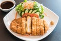 fried cutlet pork with vegetable Royalty Free Stock Photo