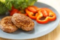 Fried cutlets on a plate