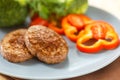 Fried cutlets on a plate