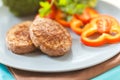 Fried cutlets on a plate